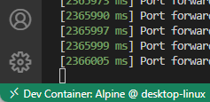 Dev Container on VSCode running inside alpine